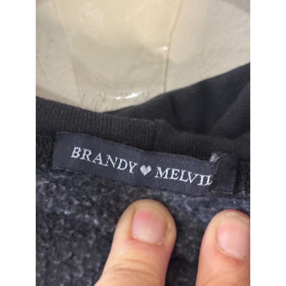 Brandy Melville Black Butterfly Embroidered Oversized Hoodie Sweatshirt One Size - Picture 3 of 6